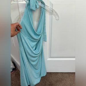 Blue size small mini dress halter top with no back!